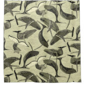 walvissen en golven, natuurlijk douchegordijn (Voorkant)