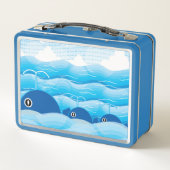 walvissen en golven Ocean Blue op maat (Achterkant)