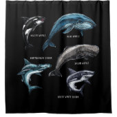 Walvissen en haaien Marine Life Grafisch ontwerp V Douchegordijn (Voorkant)