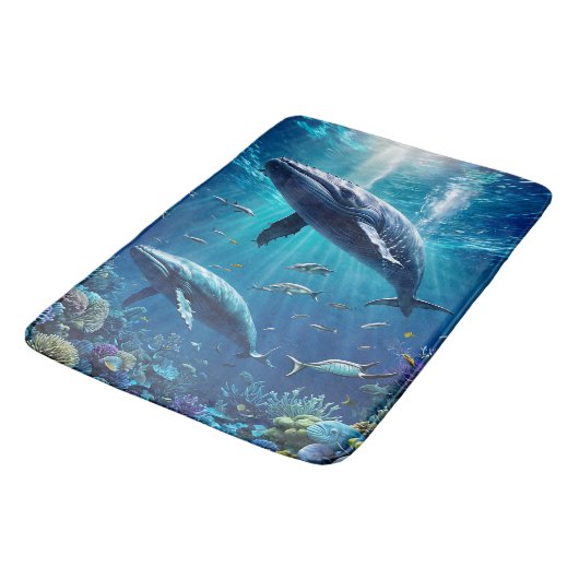 Walvissen en koraal badmat (Gekanteld)