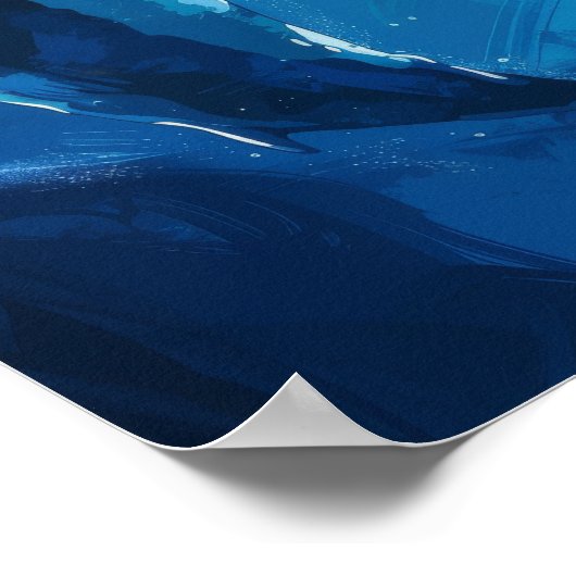 Walvissen in het Zee - Creative Simple Illustratio Poster (Hoek)