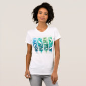 Walvissen in pastel blues t-shirt (Voorkant volledig)