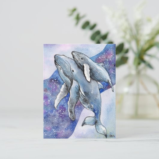 Walvissen in Star River Briefkaart (Staand voorkant)