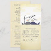 Walvissen koppelen romantische nautische huwelijks programmakaart (Voorkant / Achterkant)