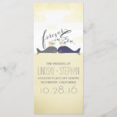 Walvissen koppelen romantische nautische huwelijks programmakaart (Voorkant)