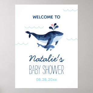Walvissen Nautilisch Onder de Zee Baby Shower Welk Poster