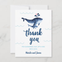 Walvissen Nautilus Onder de Zee Baby Shower Bedank