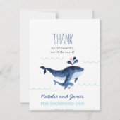 Walvissen Nautilus Onder de Zee Baby Shower Bedank Bedankkaart (Achterkant)