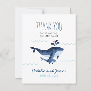 Walvissen Nautilus Onder de Zee Baby Shower Bedankkaart