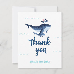 Walvissen Nautilus Onder de Zee Baby Shower Bedankkaart
