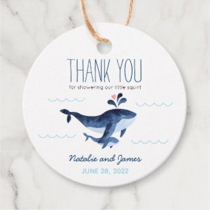 Walvissen Nautilus Onder de Zee Baby Shower Cadeau Bedankjes Labels