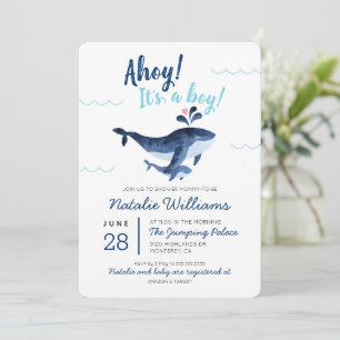 Walvissen Nautilus Onder de Zee Baby Shower Kaart
