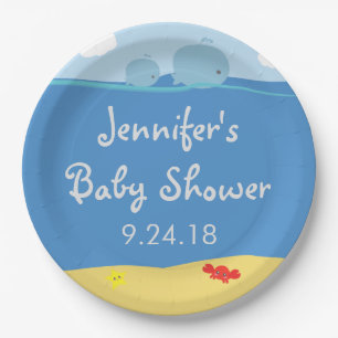 Walvissen onder de Borden van Baby shower van de Z Papieren Bordje
