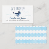 Walvissen onder het Baby shower Zee Cadeauregister Informatiekaartje (Voorkant / Achterkant)