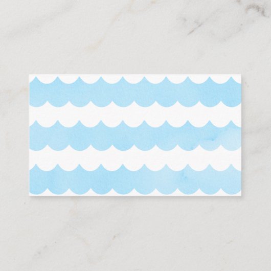 Walvissen onder het Zee Baby shower met luierspoel Informatiekaartje (Achterkant)