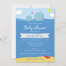 Walvissen onder het Zee Baby shower / Sprinkle Inv Kaart