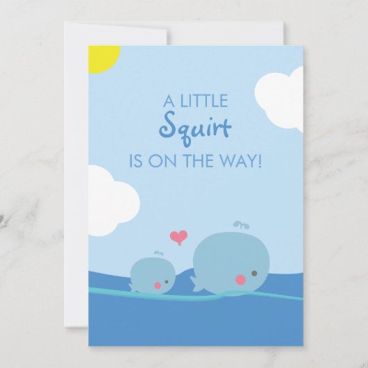 Walvissen onder het Zee Baby shower / Sprinkle Inv Kaart (Achterkant)