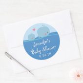 Walvissen Onder het Zee Baby shower Sticker (Envelop)