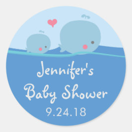 Walvissen Onder het Zee Baby shower Sticker