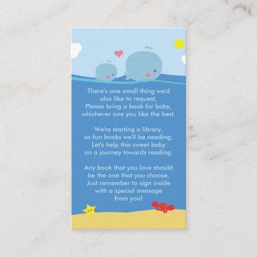 Walvissen onder het Zee Neem een boek douche invoe Informatiekaartje (Voorkant)