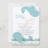 Walvissen op Waves Gender Reopenbaart uitnodiging (Voorkant)