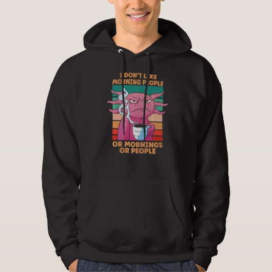 Walvissen Salamander Lizard Coffee Axolotl Hoodie (Voorkant)