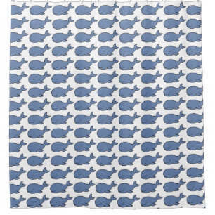 Walvissen schattig blauw douchegordijn