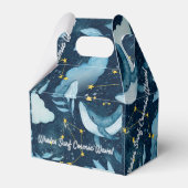 Walvissen Surf Kosmische golven Blauw Constellatie Bedankdoosjes (Achterkant)