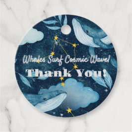 Walvissen Surf Kosmische golven Blauw Constellatie Bedankjes Labels
