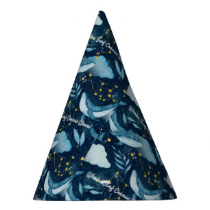 Walvissen Surf Kosmische golven Blauw Constellatie Feesthoedjes