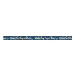Walvissen Surf Kosmische golven Blauw Constellatie Grosgrain Lint