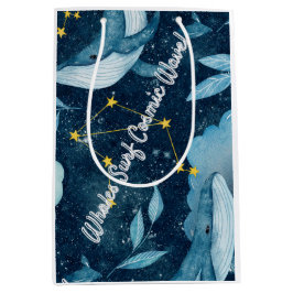 Walvissen Surf Kosmische golven Blauw Constellatie Medium Cadeauzakje