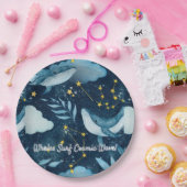 Walvissen Surf Kosmische golven Blauw Constellatie Papieren Bordje (Feest)