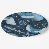 Walvissen Surf Kosmische golven Blauw Constellatie Papieren Bordje (Gekanteld)