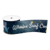Walvissen Surf Kosmische golven Blauw Constellatie Satijnen Lint (Spoel)