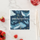 Walvissen Surf Kosmische golven Blauw Constellatie Servet (Insitu)