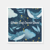 Walvissen Surf Kosmische golven Blauw Constellatie Servet (Voorkant)