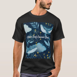 Walvissen Surf Kosmische golven Blauw Constellatie T-shirt