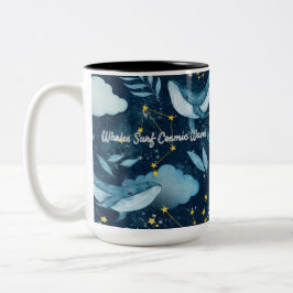 Walvissen Surf Kosmische golven Blauw Constellatie Tweekleurige Koffiemok