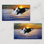 Walvissen tegen zonsondergang visitekaartje (Voorkant / Achterkant)