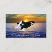 Walvissen tegen zonsondergang visitekaartje (Achterkant)