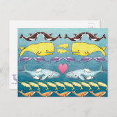 walvissen van het Zee Briefkaart (Voorkant / Achterkant)