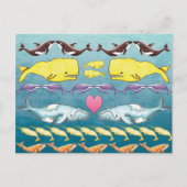 walvissen van het Zee Briefkaart (Voorkant)