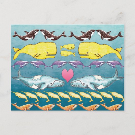 walvissen van het Zee Briefkaart (Voorkant)