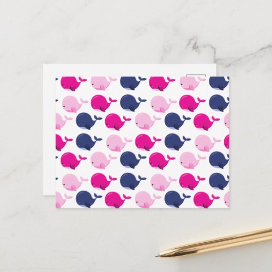 Walvissen, walvispatronen, Zeeen Briefkaart (Voorkant / Achterkant in situ)