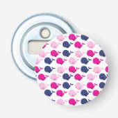 Walvissen, walvispatronen, Zeeen Button Flesopener (Voorkant)