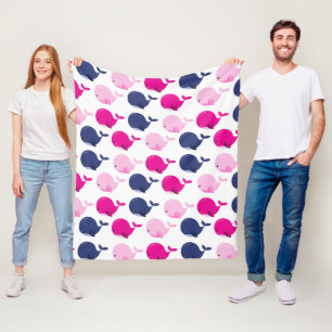 Walvissen, walvispatronen, Zeeen Fleece Deken