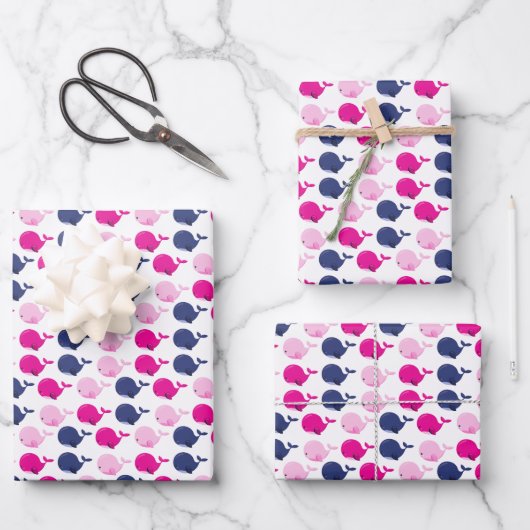 Walvissen, walvispatronen, Zeeen Inpakpapier Vel (Voorkant)