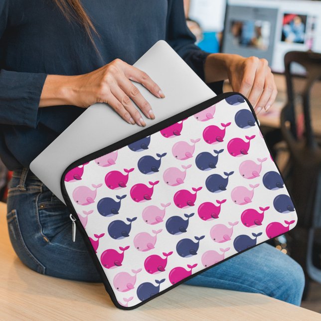 Walvissen, walvispatronen, Zeeen Laptop Sleeve (Creator heeft geüpload)