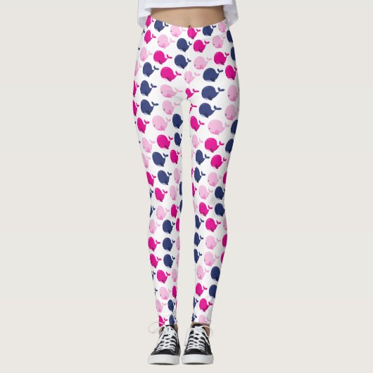 Walvissen, walvispatronen, Zeeen Leggings (Voorkant)